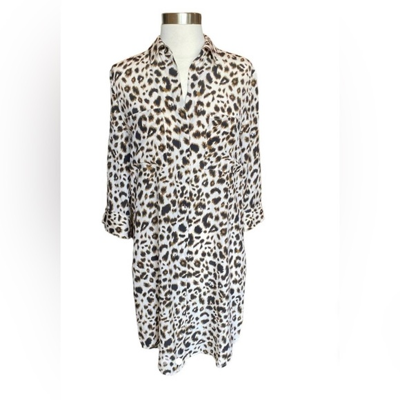 L’Agence Leopard Print Silk Shirt Dress NWOT - Picture 3 of 6